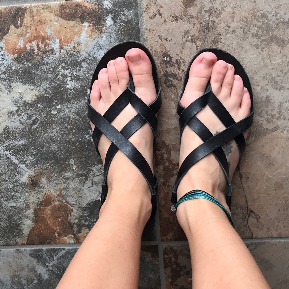 Black strappy sandals